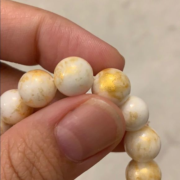 14kt gf White jade plated with‎ gold bracelet - Picture 8 of 8